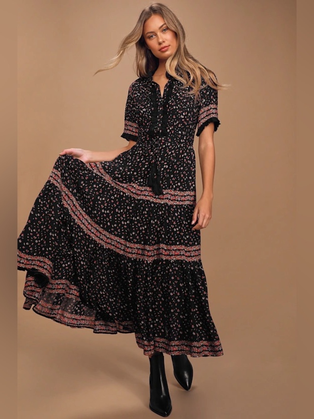 Free People Rare Feelings Floral Print Maxi Dress
